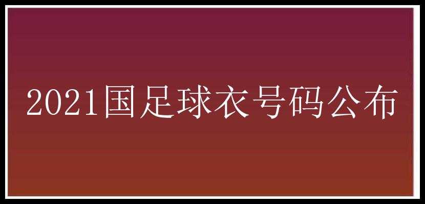 2021国足球衣号码公布