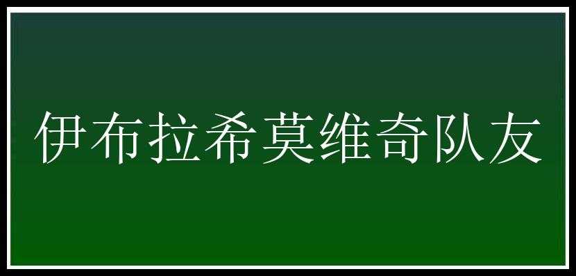 伊布拉希莫维奇队友