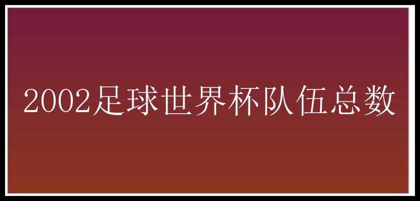 2002足球世界杯队伍总数