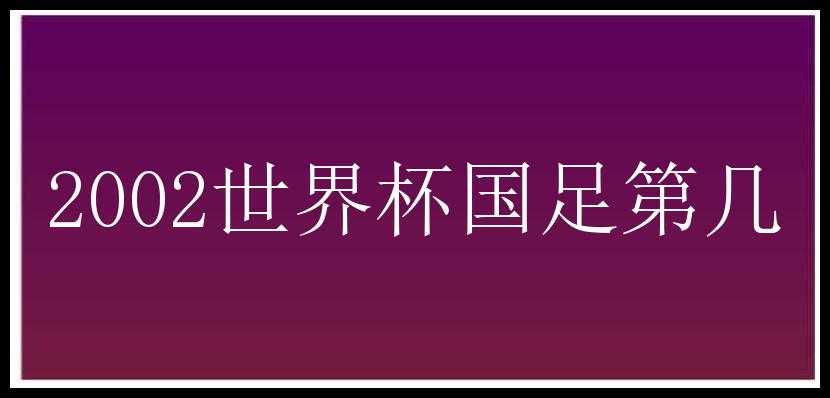 2002世界杯国足第几