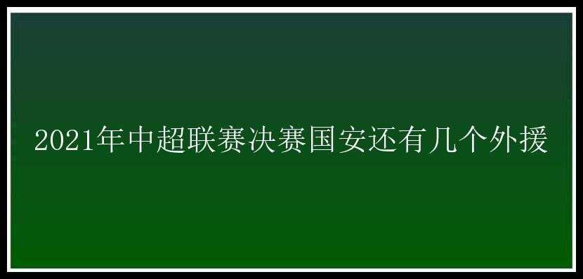 2021年中超联赛决赛国安还有几个外援