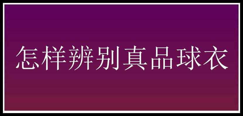 怎样辨别真品球衣