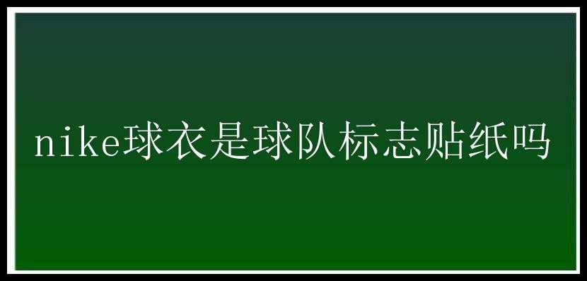 nike球衣是球队标志贴纸吗