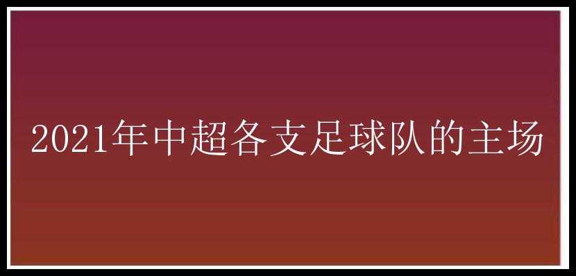 2021年中超各支足球队的主场