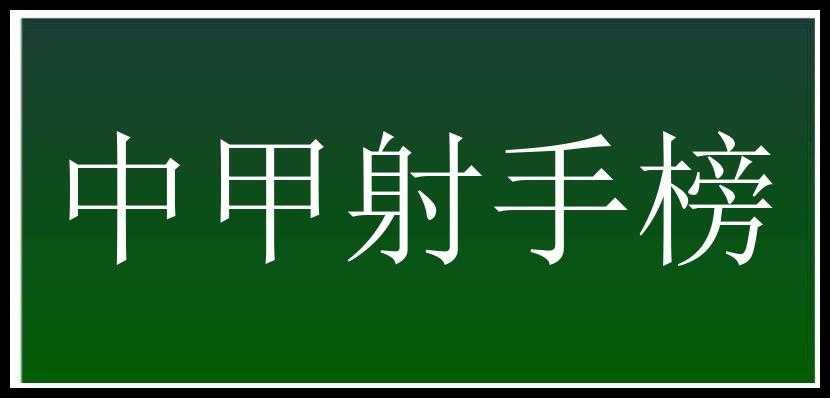 中甲射手榜