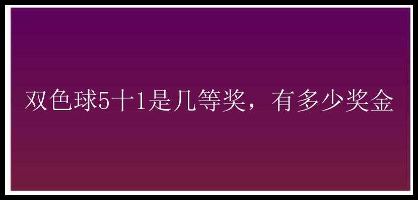 5十1是几等奖，有多少奖金