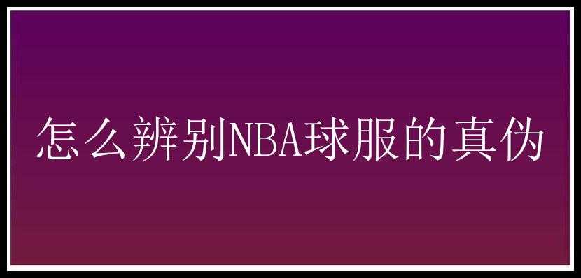 怎么辨别NBA球服的真伪