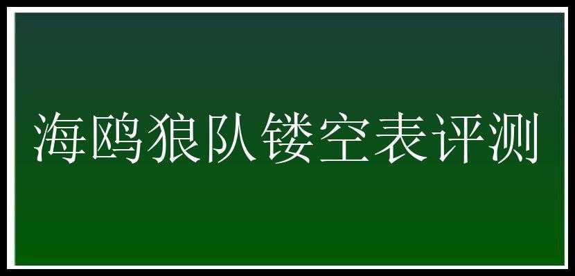 海鸥狼队镂空表评测