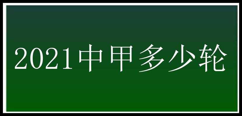 2021中甲多少轮