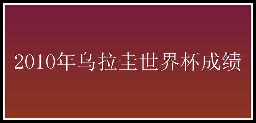 2010年乌拉圭世界杯成绩