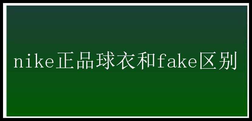 nike正品球衣和fake区别