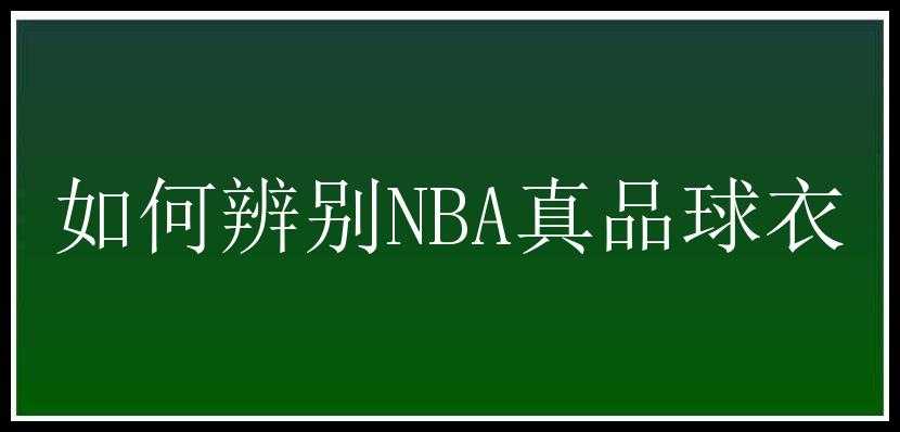 如何辨别NBA真品球衣