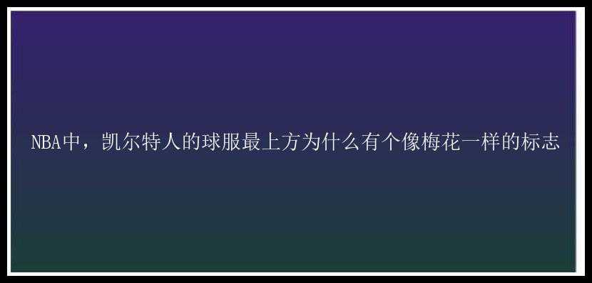 NBA中，凯尔特人的球服最上方为什么有个像梅花一样的标志