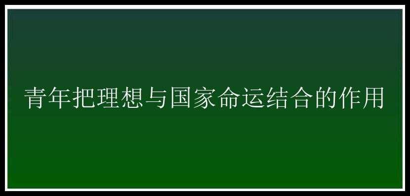 青年把理想与国家命运结合的作用