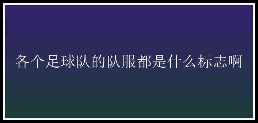 各个足球队的队服都是什么标志啊