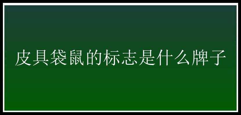 皮具袋鼠的标志是什么牌子