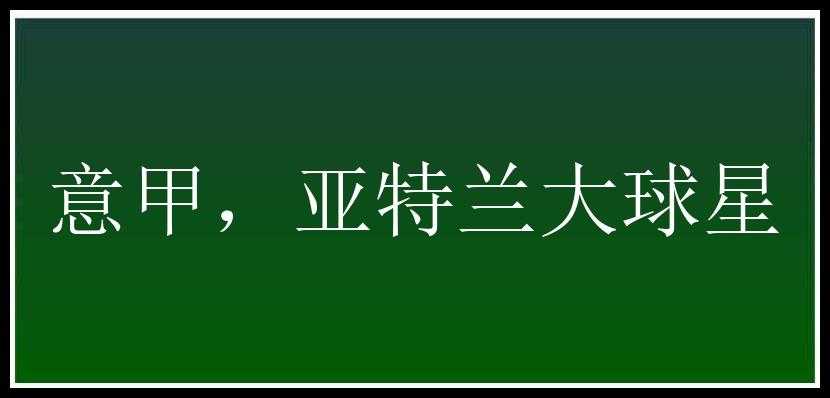 意甲，亚特兰大球星