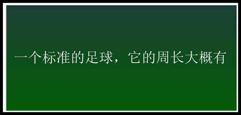 一个标准的足球，它的周长大概有