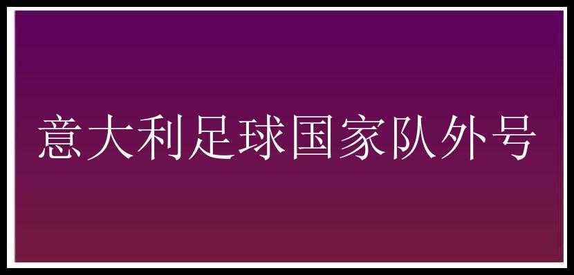 意大利足球国家队外号