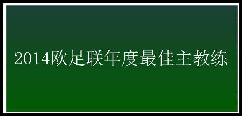 2014欧足联年度最佳主教练