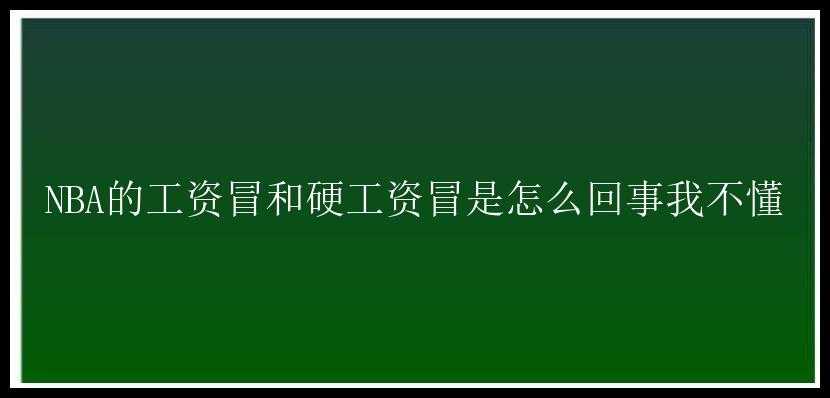 NBA的工资冒和硬工资冒是怎么回事我不懂