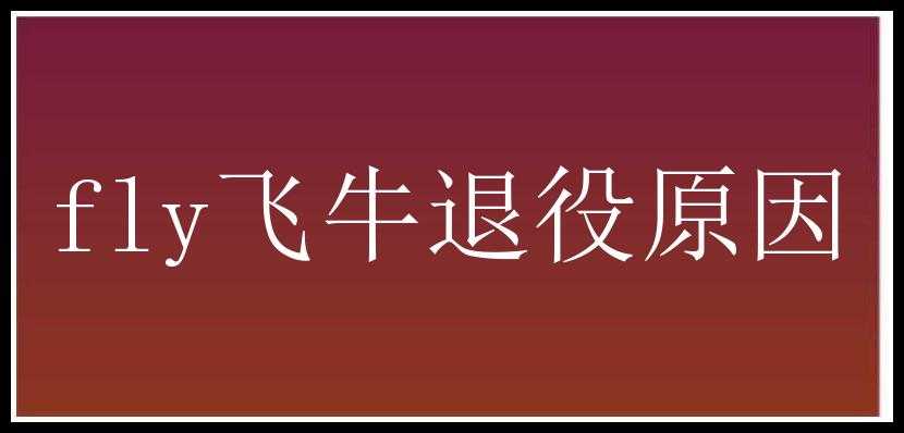 fly飞牛退役原因