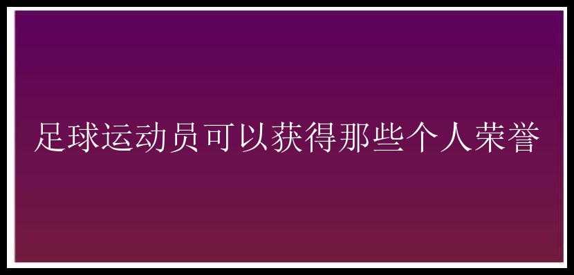 足球运动员可以获得那些个人荣誉