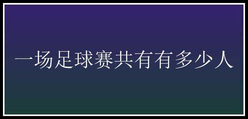 一场足球赛共有有多少人