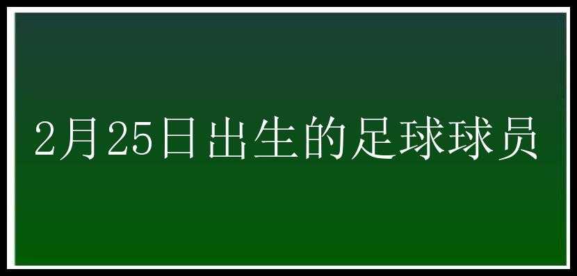 2月25日出生的足球球员