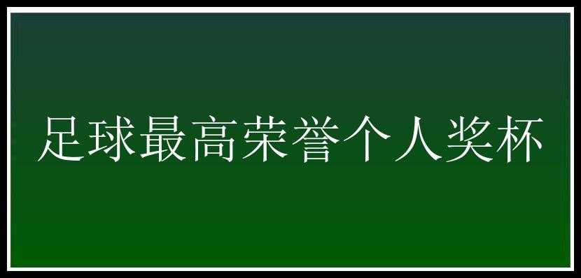 足球最高荣誉个人奖杯