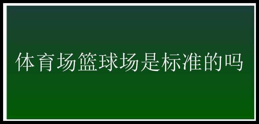 体育场篮球场是标准的吗