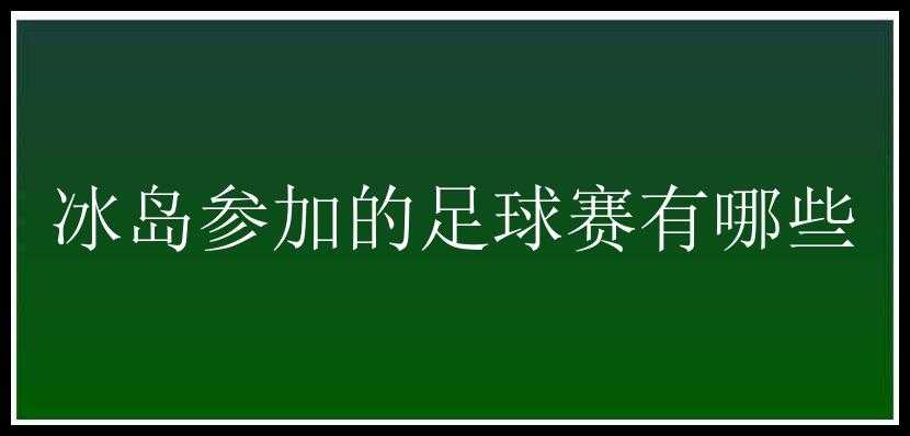 冰岛参加的足球赛有哪些