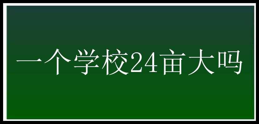 一个学校24亩大吗