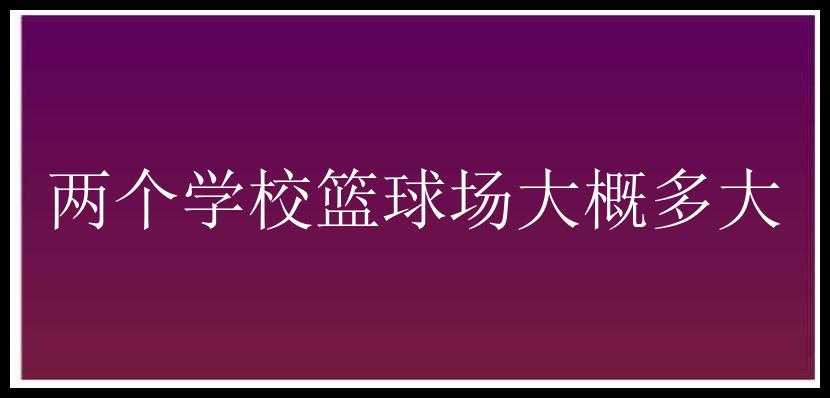 两个学校篮球场大概多大