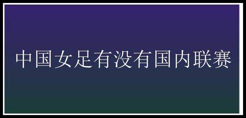 中国女足有没有国内联赛