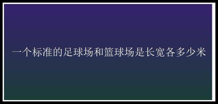 一个标准的足球场和篮球场是长宽各多少米