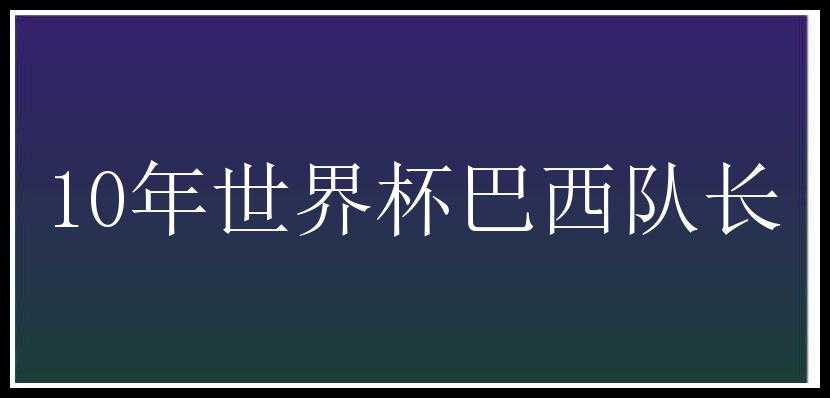 10年世界杯巴西队长