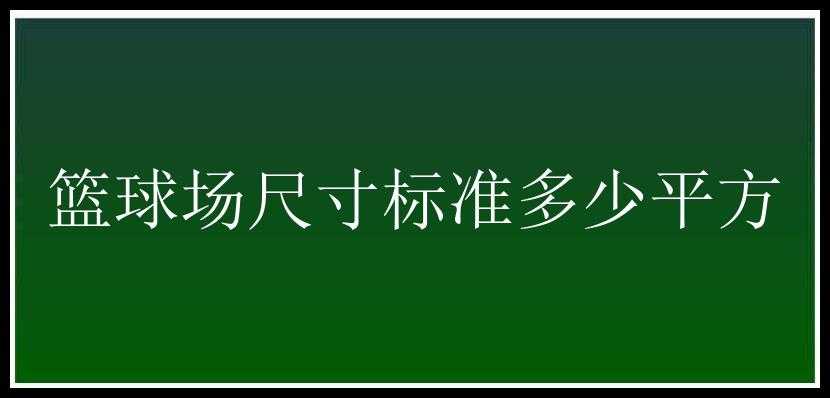 篮球场尺寸标准多少平方