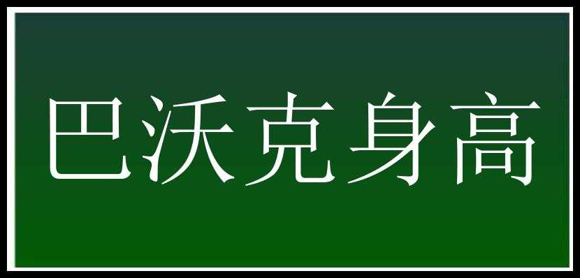 巴沃克身高