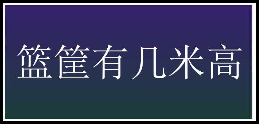 篮筐有几米高