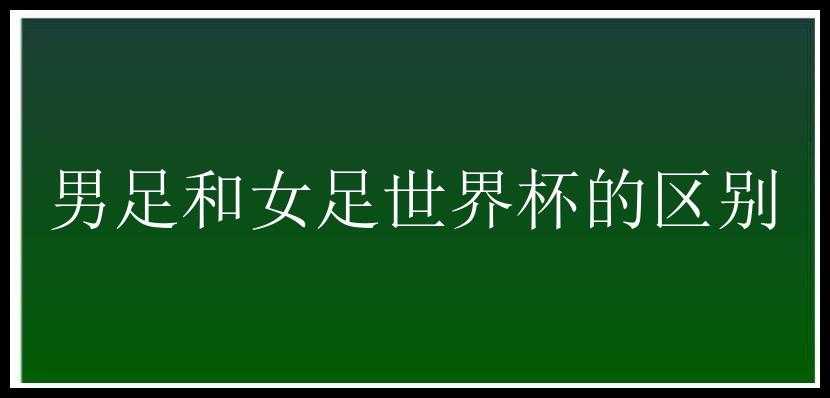 男足和女足世界杯的区别