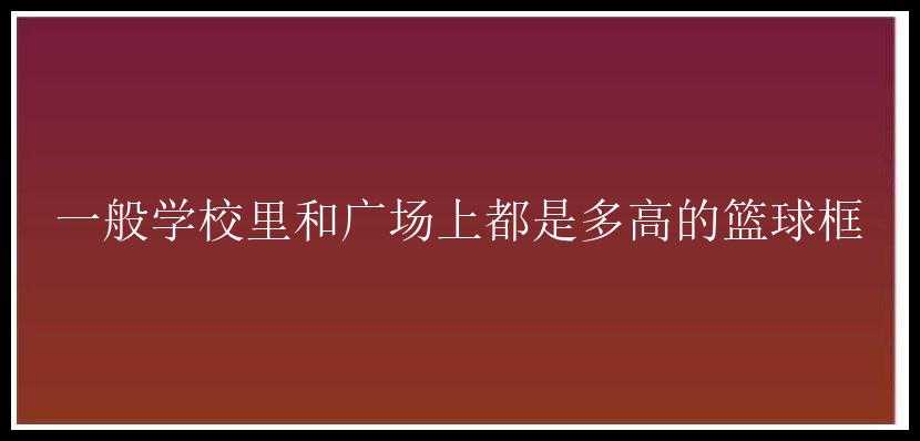 一般学校里和广场上都是多高的篮球框