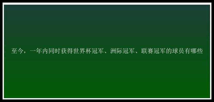 至今，一年内同时获得世界杯冠军、洲际冠军、联赛冠军的球员有哪些