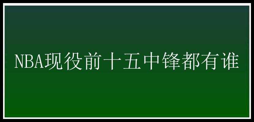 NBA现役前十五中锋都有谁