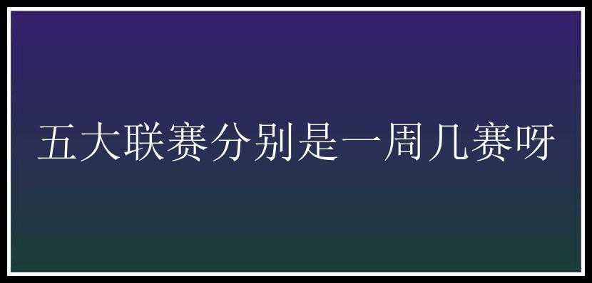 五大联赛分别是一周几赛呀