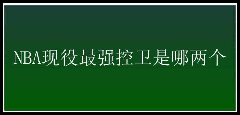 NBA现役最强控卫是哪两个