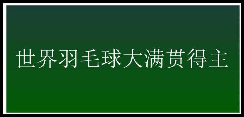 世界羽毛球大满贯得主