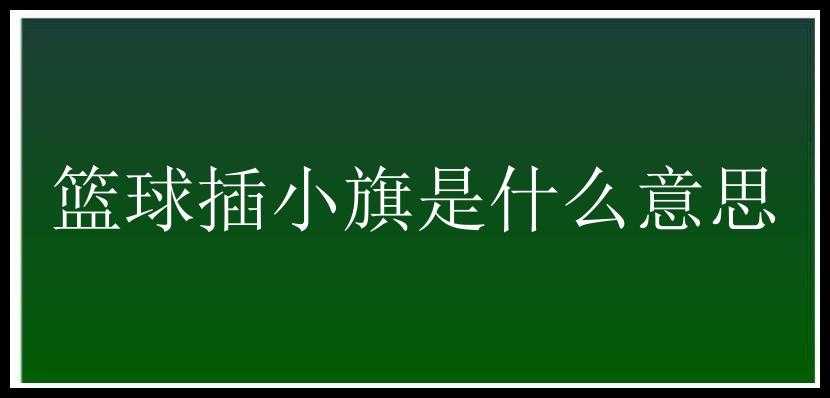 篮球插小旗是什么意思