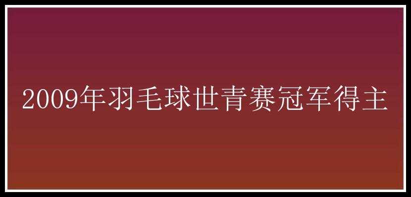 2009年羽毛球世青赛冠军得主