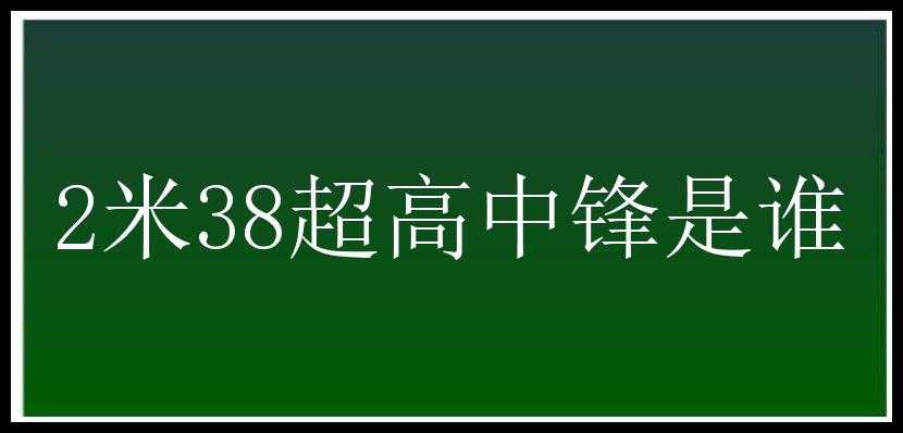 2米38超高中锋是谁